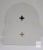 Minimalist Off-White Tabletop Clock, Modern Design, 10 Inch Tall, Analog Display - 4