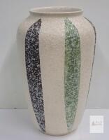 10" Ceramic Vase with Textured Stripes and Matte Finish small chip top edge