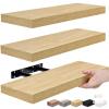 Sorbus 3-Tier Floating Shelves, Light Natural Wood, 16.25" x 5.5" x 1.5" Each