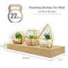 Sorbus 3-Tier Floating Shelves, Light Natural Wood, 16.25" x 5.5" x 1.5" Each - 2