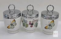 Royal Worcester Evesham Porcelain Jam Pots with Metal Lids, Set of 3, England