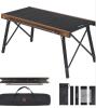 Naturehike FangZhe IGT Folding Camping Table, Aluminum, 37.8"x21.3", Carry Bag, Black/Woodgrain Retails $170