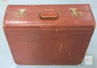 Vintage Travelite Carson Hard-Sided Suitcase, Brown Leatherette, 21" x 15", Satin Lining