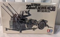 Vintage Tamiya German 20mm Flakvierling 38 Model Kit