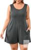 New Size XXL Women's Plus Size Jumpsuits for Women Summer Casual Sleeveless Short Overalls 2026 Crewneck Baggy Short Rompers Pockets Loose Jumpers