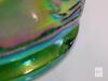 Indiana Glass Harvest Grape Iridescent Green Carnival Glass Cookie Jar with Lid small chip at base - 4