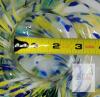 Large Hand-Blown Art Glass Float Sphere, 9.5" Swirl Yellow Blue Green, Decorative Orb - 5