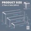 New!Goabroa 2 Sets 6 Pcs Clear Display Stand 3 Tiers Rectangular Clear Risers 4mm Thick Collectibles Jewelry Display Stand Lego Display Shelves Cupcake Stand - 2