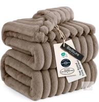 New KING Size 108" &times; 90" Bedsure Bedroom Decor King Size Blanket for Bed Taupe Bedding Gifts for Women Men, Soft Fluffy Fleece Cozy Fuzzy Plush Warm Big King Blanket, Spring Decor Brown Gifts for Her Him, 108x90