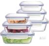 New TEEM Rectangular Glass Food Storage Containers with Lids, 6-Pack Airtight Meal Prep Containers . Borosilicate Glass, Leak-Proof, Oven Microwave Freezer Dishwasher Safe - 2