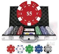 HEITOK 500pc Poker Chip Set 11.5g Iron Core Denominations Texas Holdem 2-10 players, numbered values $1/$5/$25/$100/$500, aluminum case, cards, dice, dealer/small/big blind buttons, Blackjack