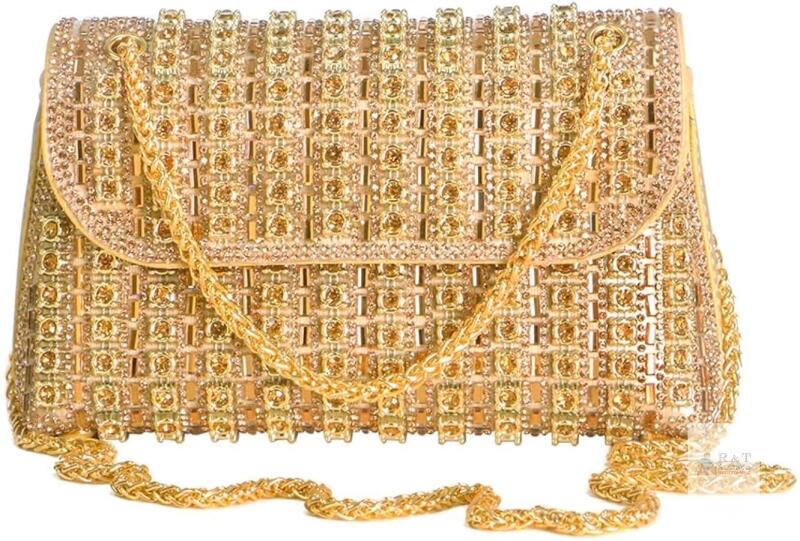 New Rhinestone Evening Clutch Purse for Women with Crystal Clasp,Sparkling Evening Bag Handbags Wedding Party Formal Purse