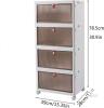 New Collapsible Plastic Storage Bins with Lid, 23QT/25L Clear Closet Organizers and Storage, Stackable Storage Containers with Door and Wheels for Home Closet Kitchen Bathroom Trunk,4 Pack - 2