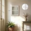 New Rustic Small Window Pane Mirror Wall Decor 11" x 16", Hanging Distressed White Farmhouse Rectangle Wood Frame Mirror, Handmade Decorative Window Mirrors for Living Room Bedroom Christmas - 2