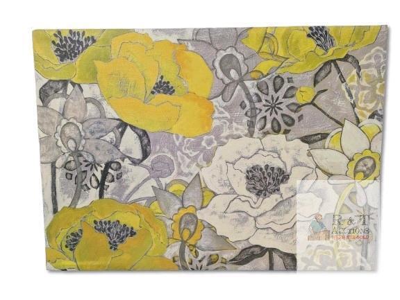 Large Yellow & White Poppies Flowers Stretched Canvas Print Wall Art, 25.5" &times; 35.5"