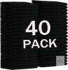 New MRD'S HOME 12" x 12" Microfiber Cleaning Cloth in Bag, 40 Pack Multi-Purpose Reusable Cleaning Wipes Rags, Lint Free, Scratch & Streak-Free, Black