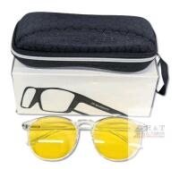 New JW MARRIOTT Blue Light Blocking Transparent Frame Non-Prescription Computer / Night Driving Glasses | Prevent Eyestrain, Headaches, and Fatigue - Supercharge Energy Levels, Focus, and Productivity | Clearer Night Driving Vision