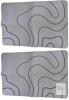 Gray Contour Line Desk Mat, Large 35.4"x15.7", Anti-Slip Rubber Base, Set of 2, Smooth Surface