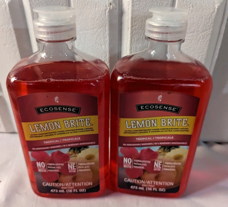 2 New Ecosense Lemon Brite Hand Dishwashing Liquid. 473 ml each.
