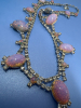 Spectacular Fire Opal Rhinstone Necklace and Earrings - 2