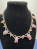 Spectacular Fire Opal Rhinstone Necklace and Earrings - 3