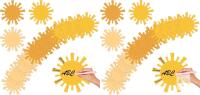 New 240 Pcs Sun Cutouts Card 3.9 x 3.9 inch First Trip Around The Sun Positive Affirmations Bulletin Board Sun Shape Paper Cuts Retro Party Baby Shower Wall Decorations Classroom Bulletin Board Supplies (2 Packs of 120)