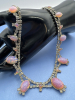 Spectacular Fire Opal Rhinstone Necklace and Earrings - 6