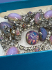 Spectacular Fire Opal Rhinstone Necklace and Earrings - 8