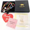 New ZZLAY Beaded Initial "U" Matching Bracelet & Necklace Set, 18" Necklace With Lobster Clasp, Bracelet Elastic - 3