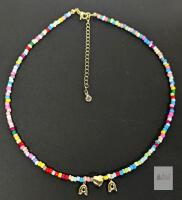 New Turandoss Bubble Initial "A ❤️ A" Love Bead Necklace 18" Long