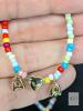New Turandoss Bubble Initial "A ❤️ A" Love Bead Necklace 18" Long - 3