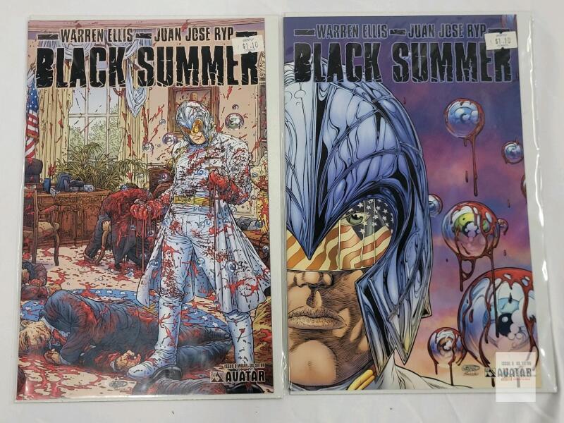 Black Summer #0 (2007) WRAP & Standard Variant Set Warren Ellis Juan Jose Ryp Avatar Press