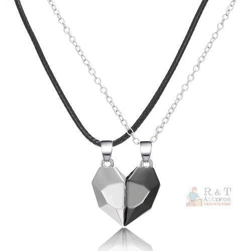 New Couple Heart Magnetic Necklace - 22" Long