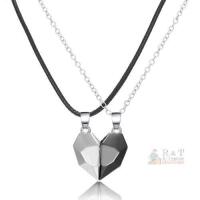 New Couple Heart Magnetic Necklace - 22" Long