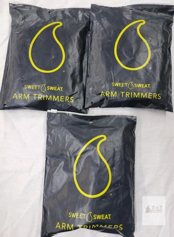 Three (3) New Sweet Sweat Premium Arm Trimmers for Men & Women Trainer for High-Intensity Training & Workouts- Large