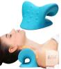 New Neck and Shoulder Relaxer Traction Pillow for Muscle Relax Neck Pillow Neck Stretcher (Blue)