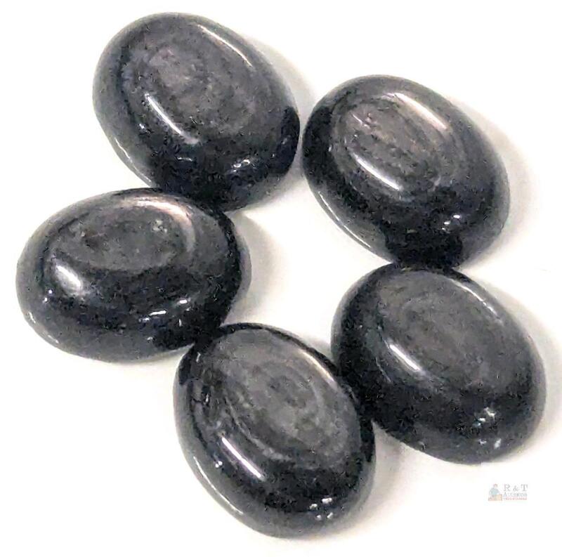 5pc New Polishes Oval HYPERSTHENE Stone Cabochons, Approx 0.35" Long Each