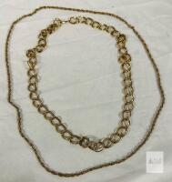 2 Sarah Coventry Chain Necklaces, Small and Large Links