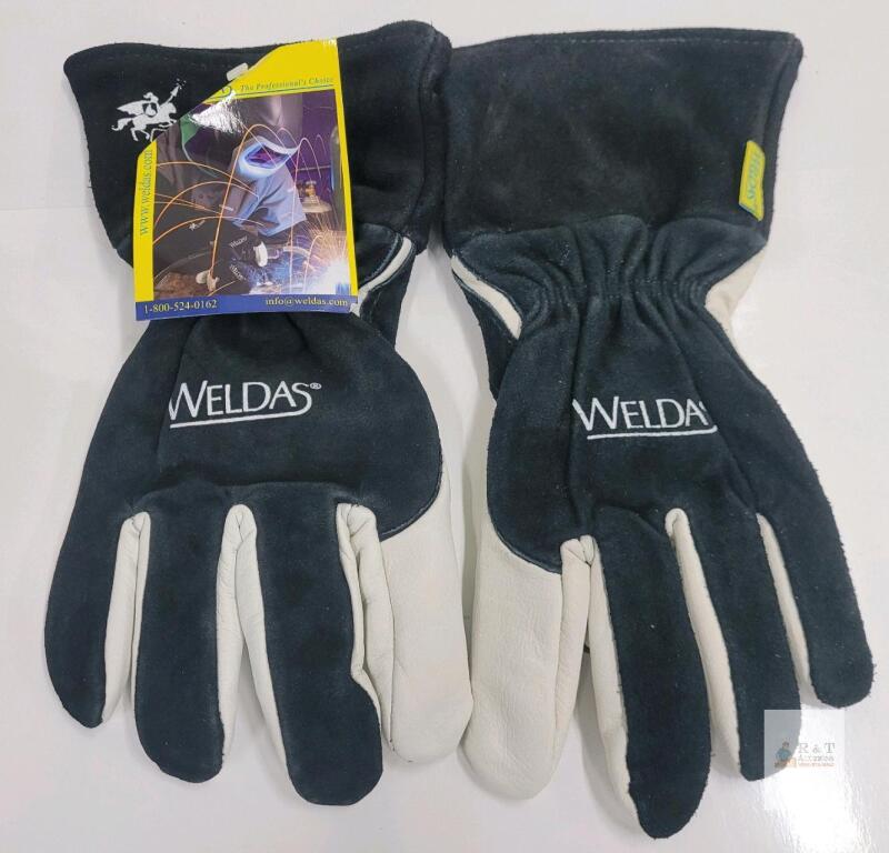 Weldas 10-2024 Expert Series Fully Lined MIG Welding Gloves, Pearl Grain Goatskin Palm, Size Small