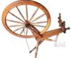 Antique 19th Century Saxony Spinning Wheel &ndash; 24" Wheel, Single Treadle, Natural Wood Finish-WORKING
