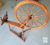 Antique 19th Century Saxony Spinning Wheel &ndash; 24" Wheel, Single Treadle, Natural Wood Finish-WORKING - 3