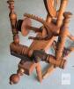 Antique 19th Century Saxony Spinning Wheel &ndash; 24" Wheel, Single Treadle, Natural Wood Finish-WORKING - 4