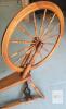 Antique 19th Century Saxony Spinning Wheel &ndash; 24" Wheel, Single Treadle, Natural Wood Finish-WORKING - 5