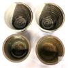 4 Signed Handmade Stoneware Pottery Studio Handleless Cups : 2&times; Bodil Pearson (Dundas, Ont) MCM Incised Designs 3.25" & 2&times; Pottery On Seven 3.5" - No Chips or Cracks - 2