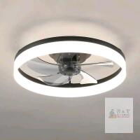 New 20 in. LED Indoor Black Smart Ceiling Fan with Light and Remote, Flush Mount Fan Light with APP and Dimmable Lighting