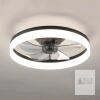 New 20 in. LED Indoor Black Smart Ceiling Fan with Light and Remote, Flush Mount Fan Light with APP and Dimmable Lighting