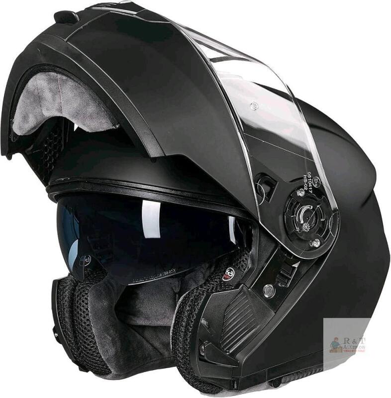New Size LG Unisex ILM Adult Modular Motorcycle Helmet Full Face Flip up Casco para Moto Dual Visor DOT Model 159 - Matte Black, Manufactured 09/2025