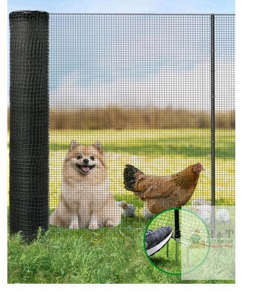 40" x 50' Garden Fence Kit, Polyethylene, Stakes, Cable Ties, Black, Model YYWL-003,
