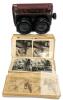 RARE! 1900 Antique C. Eckenrath Berlin Germany Stereoscope 3D Viewer With Slides Showing South African Soldiers & War, Tourist Locations & Zoo Animals