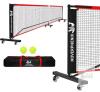 new Hoverphenix E&R-19 Portable Pickleball Net Set with Wheels, 22ft Regulation Size, Includes 4 Paddles and 4 Balls